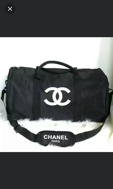 Chanel VIP Large Nylon CC Logo Gym/Duffel Bag